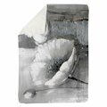 Begin Home Decor 60 x 80 in. Industrial Monochrome Flowers-Sherpa Fleece Blanket 5545-6080-FL36